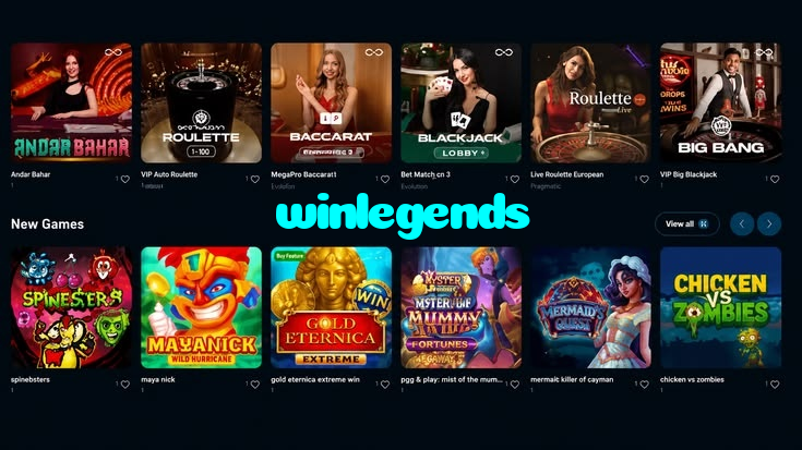winlegends casino presented on mobile device in Pakistan with slots and live games